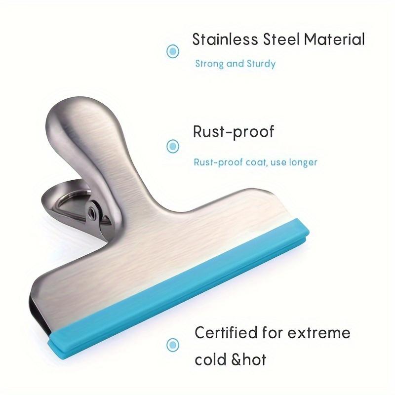 5pcs Silicone Chip Bag Clips No Longer With Sharp Edges - Food Bag Color Coded - Hermetically Sealed, Heavy Duty, 3 Inches Wide