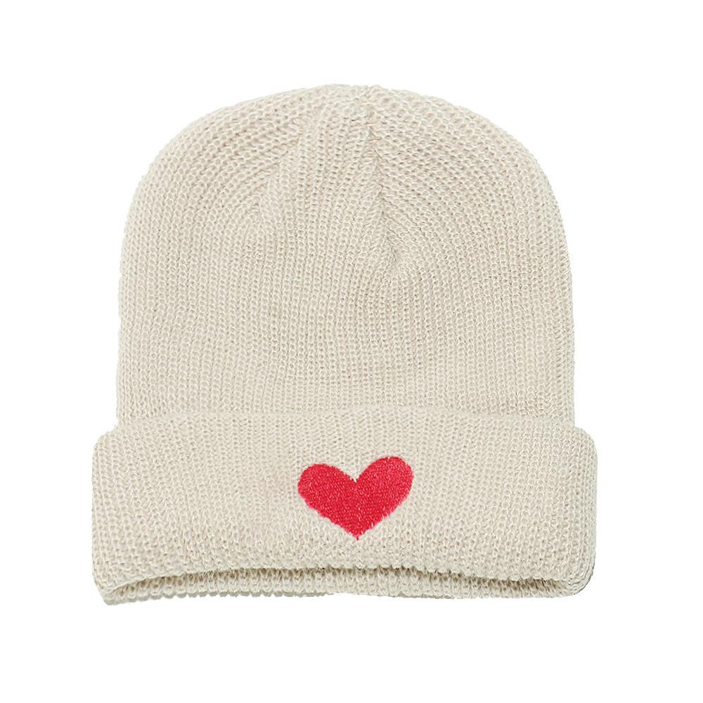 Autumn and winter hats for women, Korean version of versatile pullover wool hat, winter warm and cold-proof headgear, love knitted hats for men 