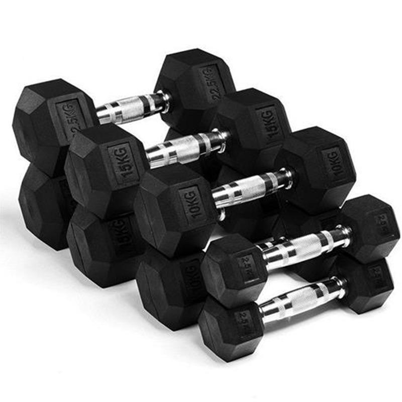Haltères Solides en Fonte pour Hommes - Équipement de Fitness à Domicile pour le Développement Musculaire et le Tonus des Bras, Revêtement en Caoutchouc pour la Durabilité.