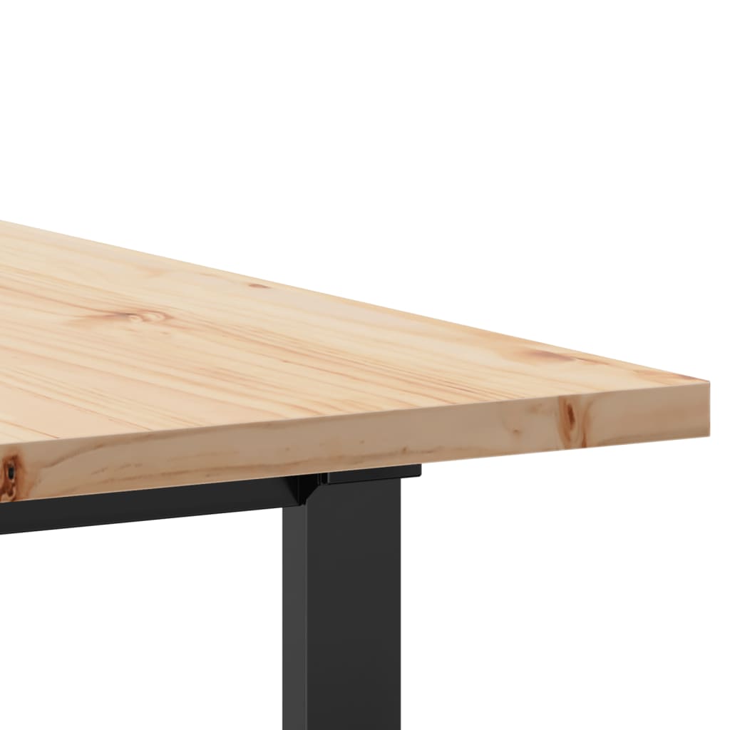 Dining Table O Shaped Frame 200 x 100 x 75.5 cm Solid Pine Wood & Steel