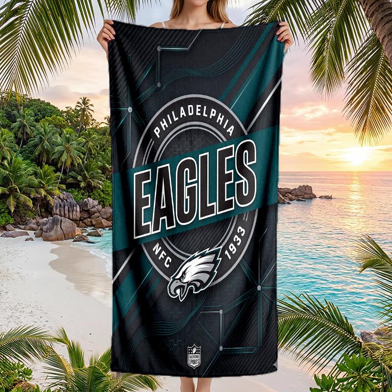Philadelphia Eagles Fashion Beach Towel Portable Soft Quick Dry Towel For Swimming Camping Holiday Use