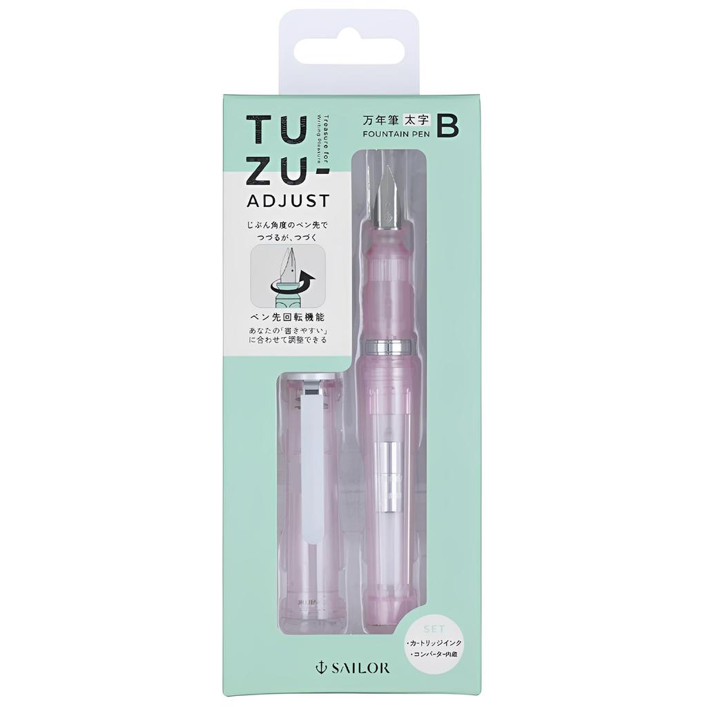 Sailor Fountain Pen TUZU ADJUST Glassy Broad Nib 12-0561 Self-Packaging (Crystal Cherry, B)