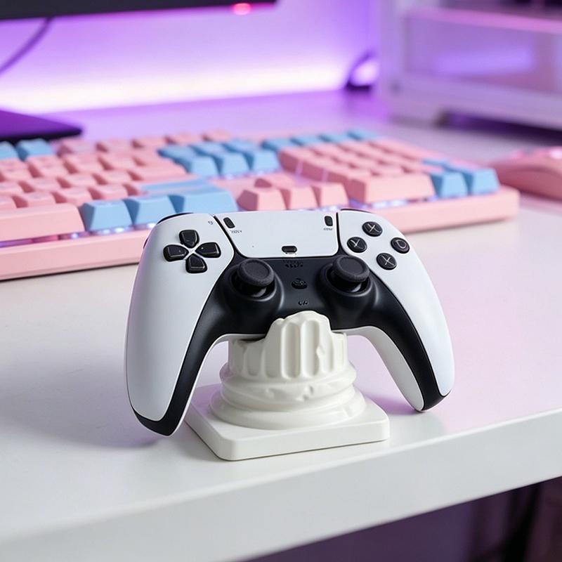 Modern Roman Column Resin Game Controller Stand Decorative Figurine for Gaming Room Desk Organizer and Home Decor Accent