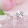 925 Silver Four-Leaf Clover Jewelry Set with Crystals as a Gift