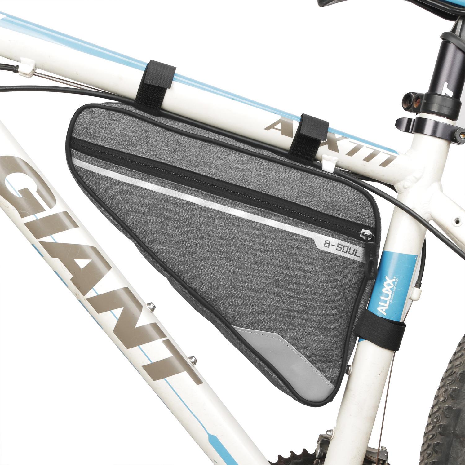 

Waterproof Bike Frame Bag With Large Capacity Compartment Durable Oxford Fabric For Mountain Bike And Road Bike Cycling серый