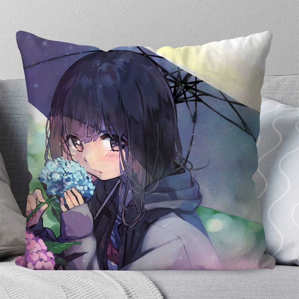 Nanase Kurumi Anime Kissenbezug Mode Quadratischer Kissenbezug Schlafzimmer Sofa Raum Ins Dekoration Freizeit