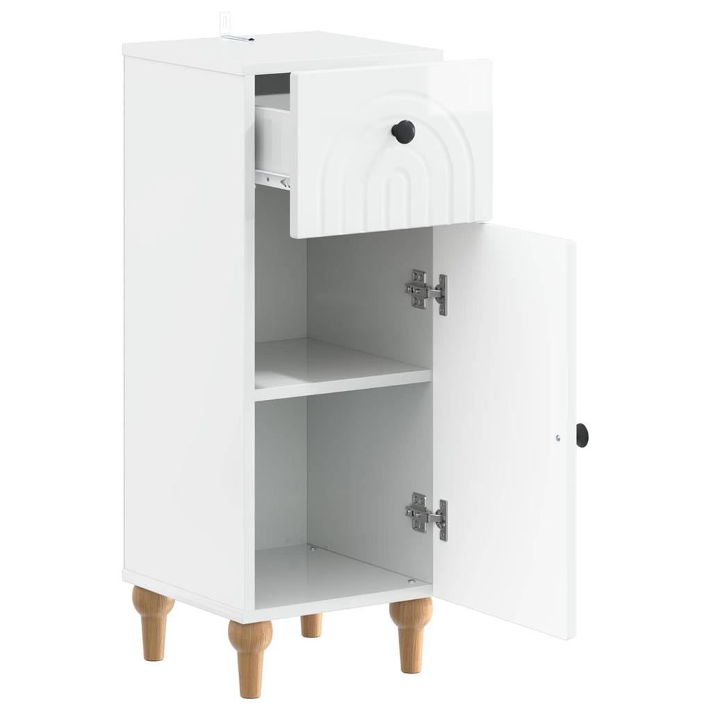Bathroom Storage Cabinet ALKMAAR High Gloss White