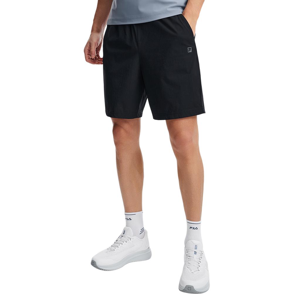 FILA Fitness Series Simple Classic Casual Training Versatile Breathable Comfortable Loose Woven Five-Point Sports Men sports Black A51M621803FBK