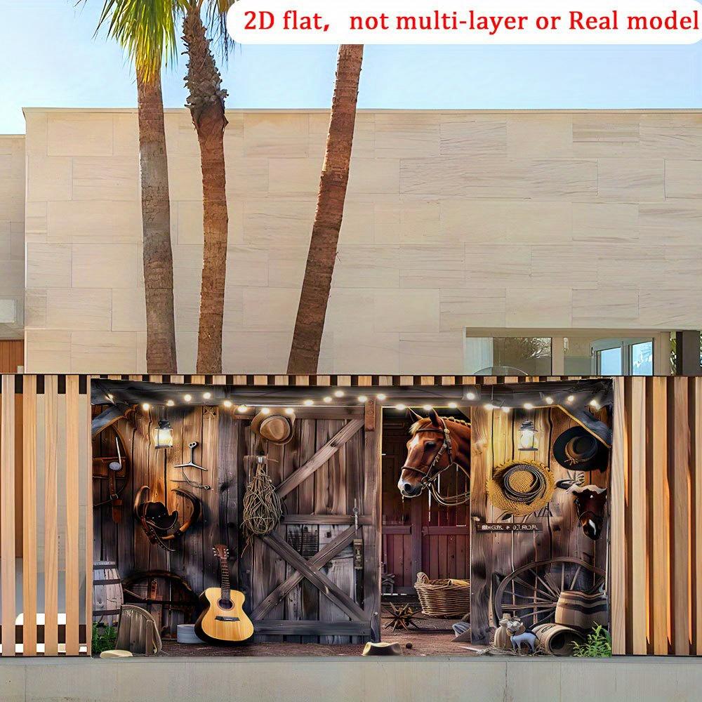 1Pcs Horse Barn Ranch Scene Garage Decoration Background Country Backdrop Decorations For Photo Studio Photo Booth Party