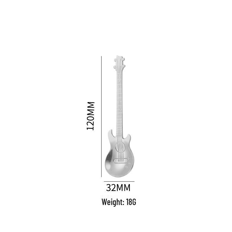 304 Stainless Steel Colorful Guitar Coffee & Dessert Stirring Spoon