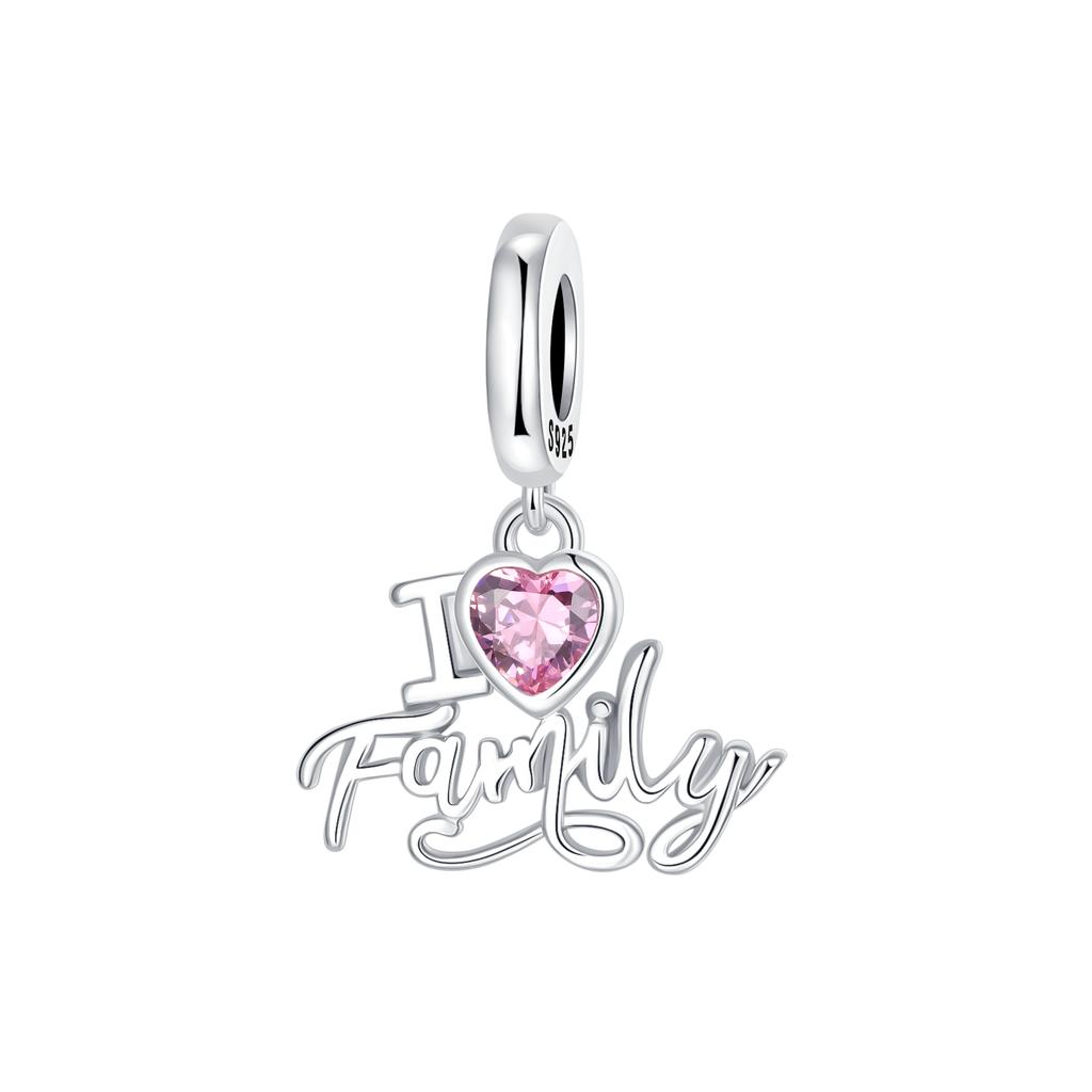 New Copper Mother'S Day Themed Love Family Crown Pendant Fine Jewelry Beads Fit Genuine Bracelets Necklaces Do-It-Yourself Jewelry Gifts