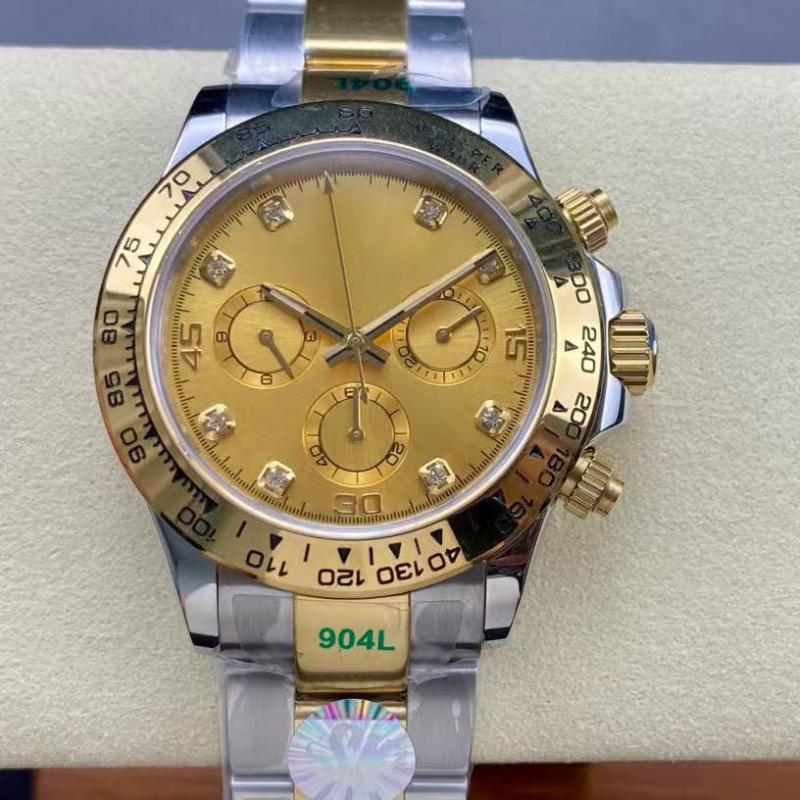Rolex Daytona 40mm Diamond-Inlaid Multifunctional Automatic Mechanical Men's Watch.