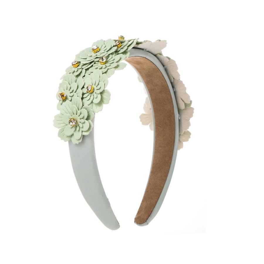 Vintage Rhinestone Floral Headband – Trendy Korean-Style Colorful Women's Hair Accessory