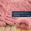 Warm Knitted Women Gloves for Autumn Winter Touch Screen Multi Color Double Layer Thick Plush Five Finger Riding Cold Resistant