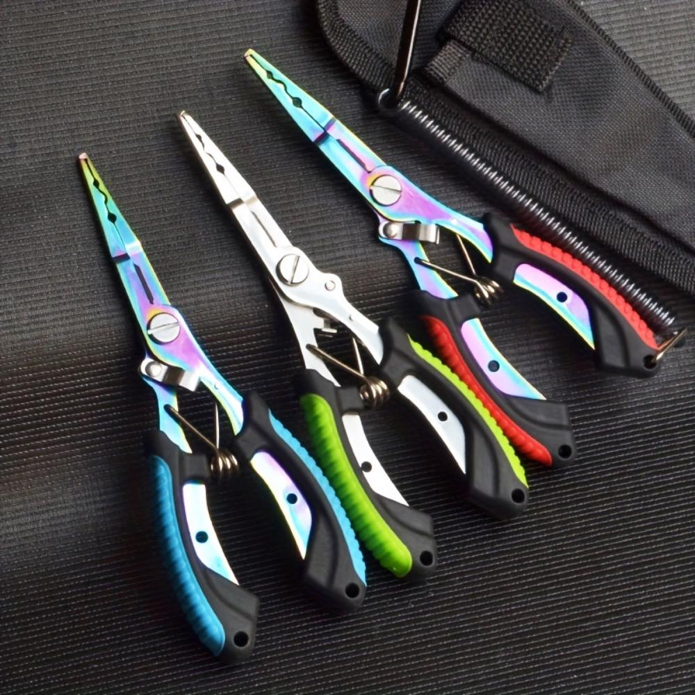 Spot Edelstahl Farbe Titan Zweifarbige Hawkbill Fischkontrollzange, Hakenpicking, Angelzange, Multifunktionale Luya-Zange
