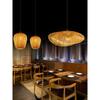 A8L Bamboo Pendant Lamp: New Chinese Zen Style, Rattan Woven Design, Ideal for Tea Rooms, Dining Areas & Teahouses with Japanese Antique Touch.