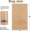 60 Pack Kraft Paper Food Bags Reusable Food Storage Bags Zipper Brown Paper Food Packaging Bags with Clear Window,12 x 20cm