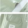 Spring and Summer Green Long Sleeve Shirts for Men Japanese Fashion Cargo Shirt 100 Cotton Casual Tops Double Pockets Thin Men Jackets