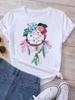 Women's Pattern Short Sleeve T-Shirt Women's Summer Clothing Feather 90S Fashion Women's University T-Shirt