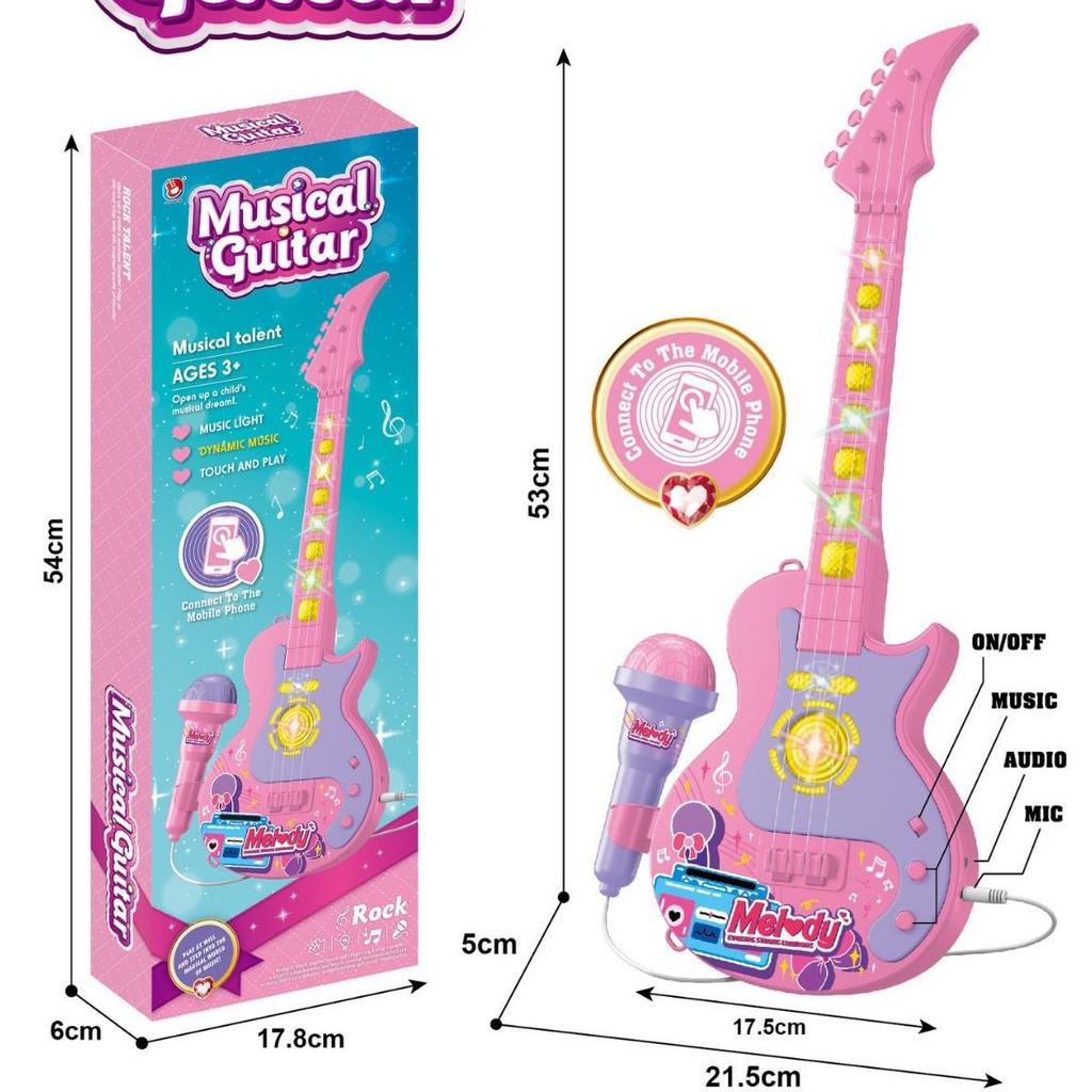 5 Işıklı Çocuk Karaoke Mikrofonu Oyuncak - Erkek ve Kız Çocukları İçin Harika Müzik Çalar