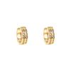 Elegant Geometric Double Row Rhinestone Zirconia Earrings for Women - Versatile Ear Cuff & Stud, INS Style