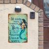Vintage Mermaid Tin Sign Wall Art 8x12 Inch Metal Decor for Home Bar Cafe