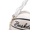 Fashion Women Basketball Bag PU Leather Chain Round Graphic Tote for Gift Shopping Ladies