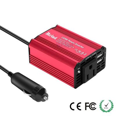 Kompaktiškas 150 W automobilio maitinimo keitiklis nuo 12 V DC iki 110 V kintamosios srovės su dviguba USB 5 V / 3.1 A išvestimi