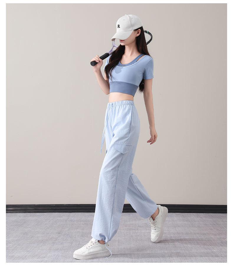 Women's Summer 2025 Casual Sportswear Set: New Style Hiking Sun Protection Clothing with Loose Cargo Pants