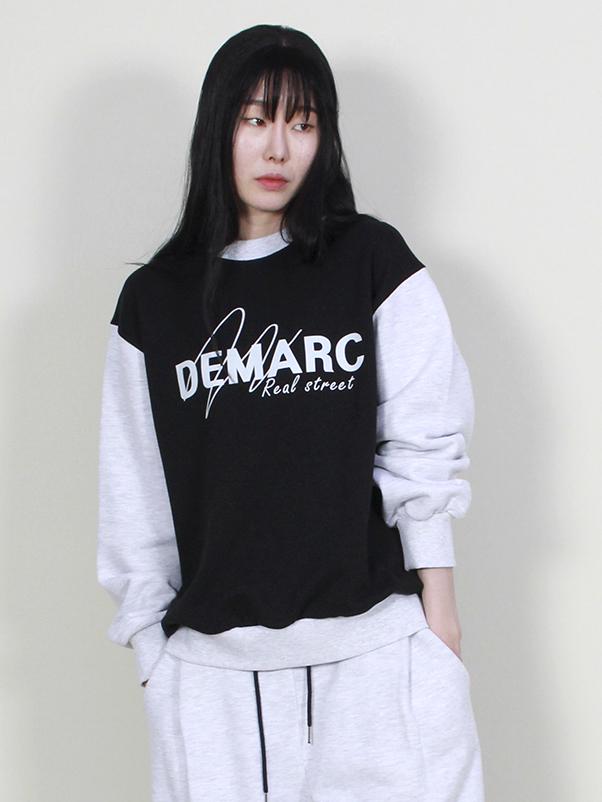 Deumakeu Logo Graphic Color Mix Sweatshirt Black