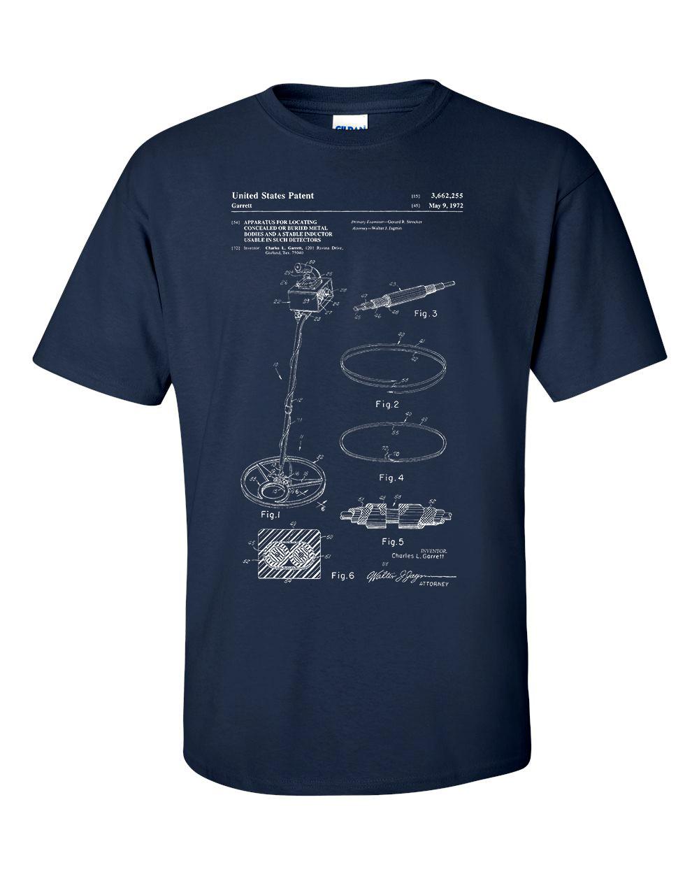 Metal Detector Patent Blueprint Detectorist Treasure Hunter TH ER T-shirt XXXL