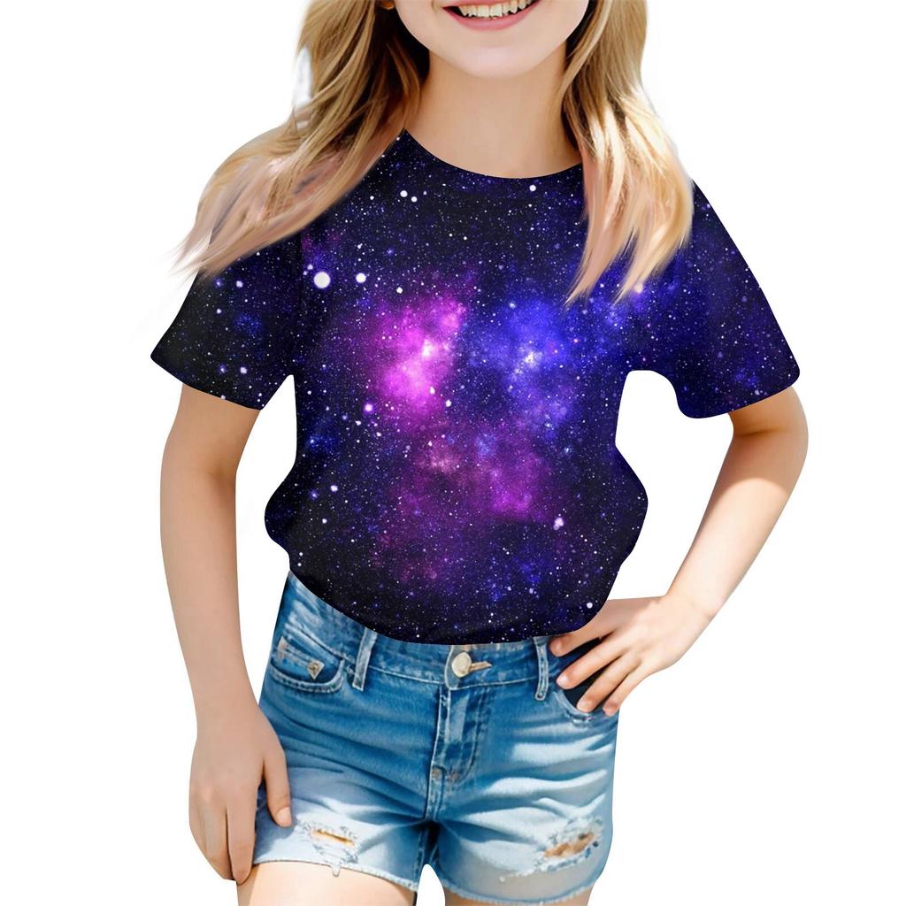 Children's Fashion Casual Short Sleeve Easter Bunny Printed Round Neck Short Sleeve T-Shirt Top
