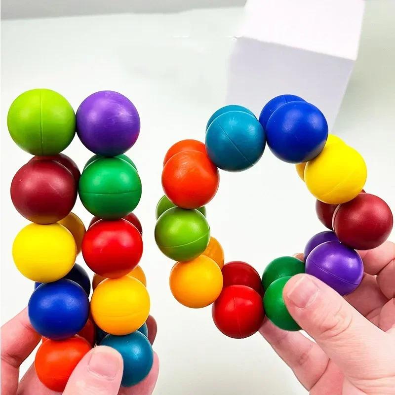 Fidget Toy 3D Puzzle Ball Endless Twisted And Turned Flexible Jionts Stress Relief Desk Sculpture Toys For Kids Adult Gifts