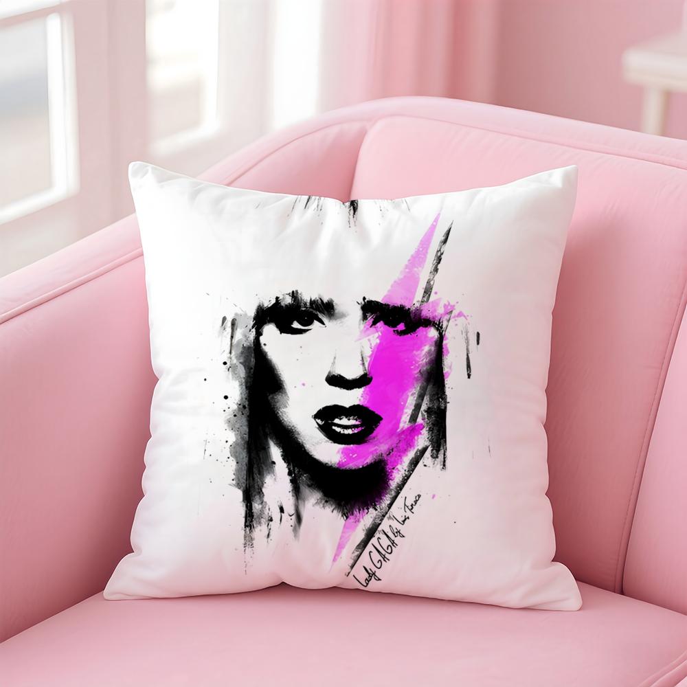 Singer Unique LLady GGaga Cushion Cover Pillow Case Soft Skin Friendly Fabric Comfort Concealed Zipper