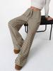 2026 Women's Casual Striped Cotton Pants with Elastic Waist and Drawstring