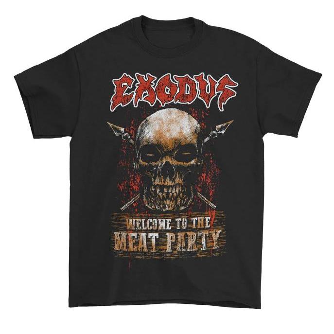 Exodus European Extreme Metal Rock Band Shortsleeved Streetracing Casual Mens and Womens Textured Loosefitting Tshirt M