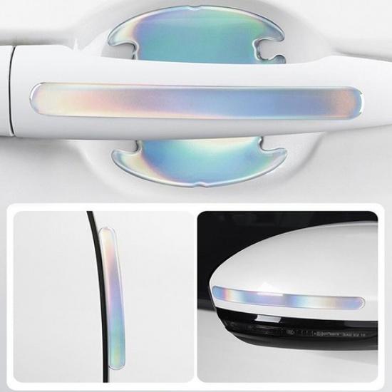 8x Car Door Handle Bowl Sticker Protector Film Anti-Scratch Luminous Accessories