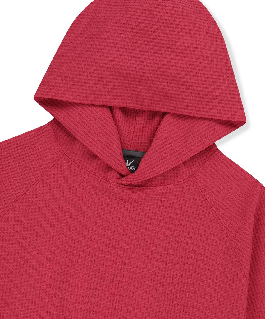 SUNLOVETOUR Aero Waffle Hoodie Red