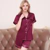 Silk Couple Pajamas Set: Ice Silk, Short Sleeve, Plus Size for Men & Women, Spring/Autumn