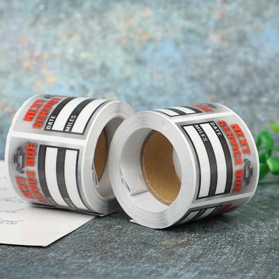 Rollo de 100 pegatinas para recordatorios de cambio de aceite y servicio, para ventana de coche.