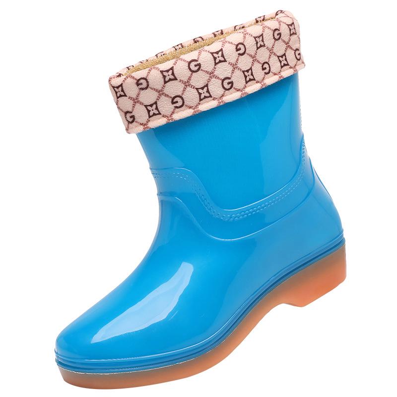 Lutai Herren PVC High-Top Regenstiefel - Verschleißfest, Kältebeständig, Plus Samt, Verdickt für Bau und Autowäsche.