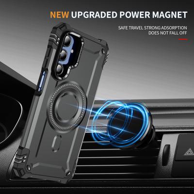 Samsung Galaxy A16 5G Wireless Charging Car Magnetic Phone Case Four Corner Anti Drop Fingerprint Metal Bracket Protective Cover
