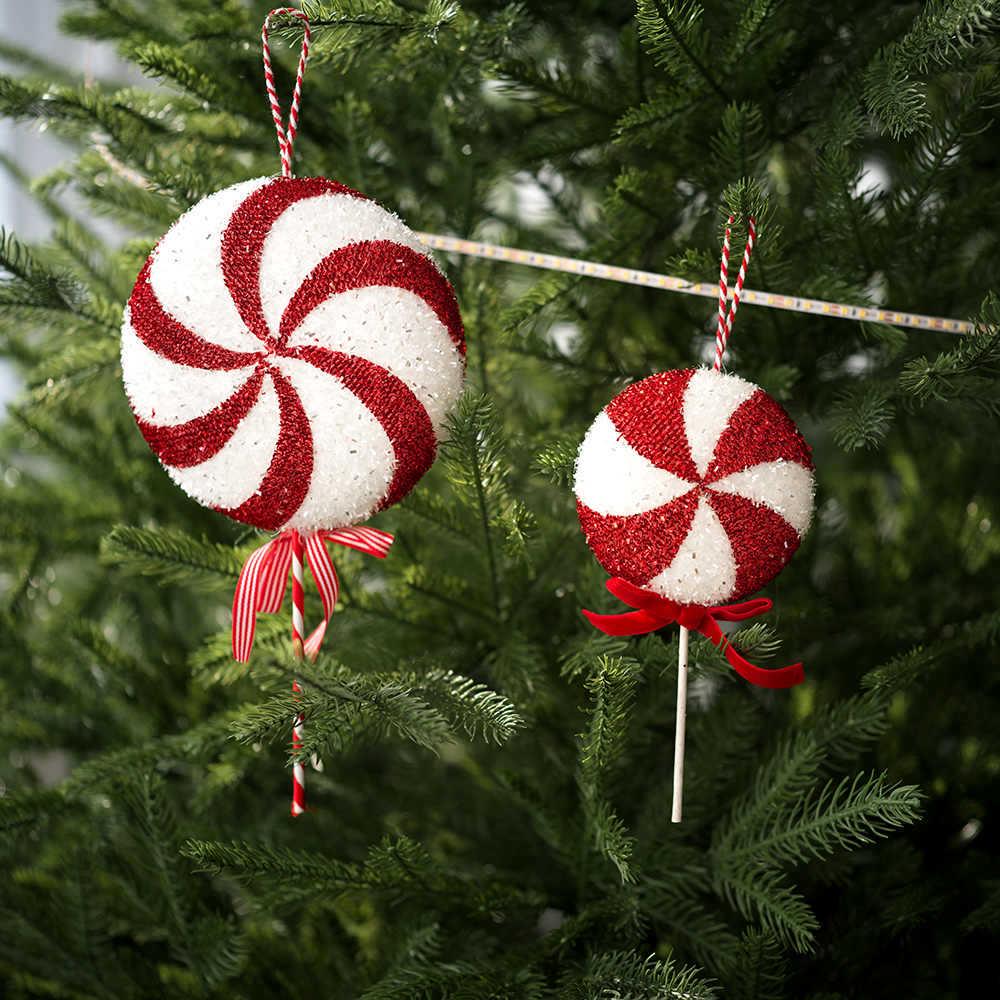 Red & White Candy Cane Ornaments, Christmas Balls, and Decorations Set
