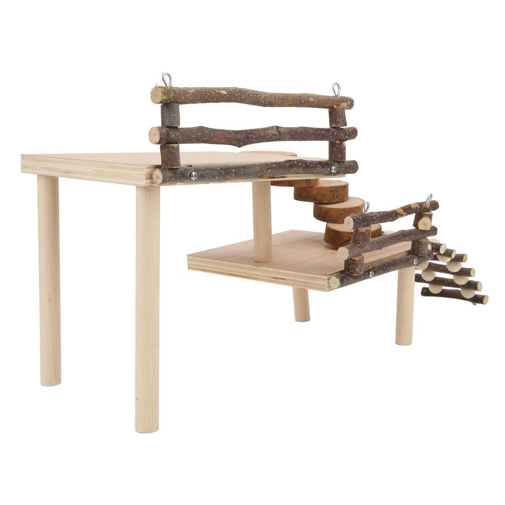 Hamster Climbing Platform 2 Layer Multipurpose Small Pet Wooden Playground for Hamster Syrian Hamster Small Pets
