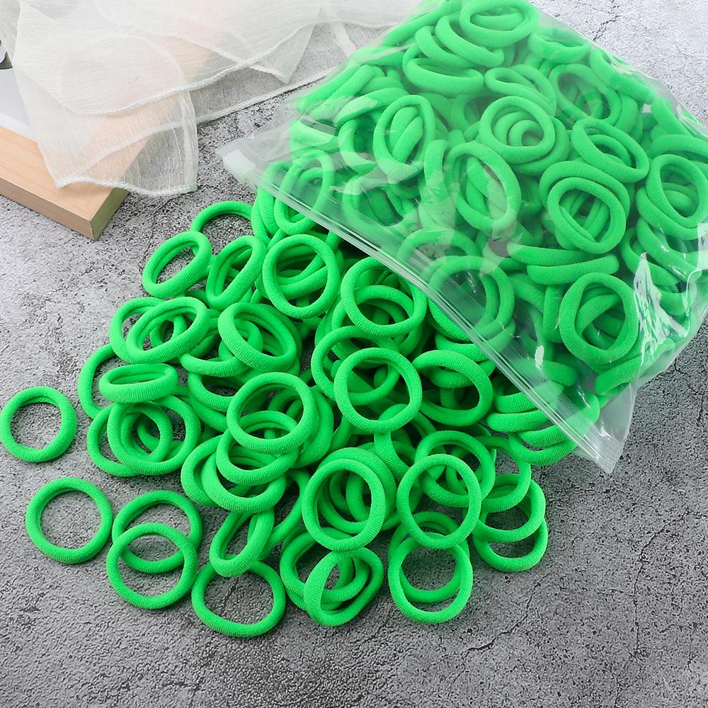 50-200Pcs Children Candy Color Hair Band Girl 3 CM Basic Multicolored Hair Tie Ponytail Hold Elastic Scrunchies Hair Accessories