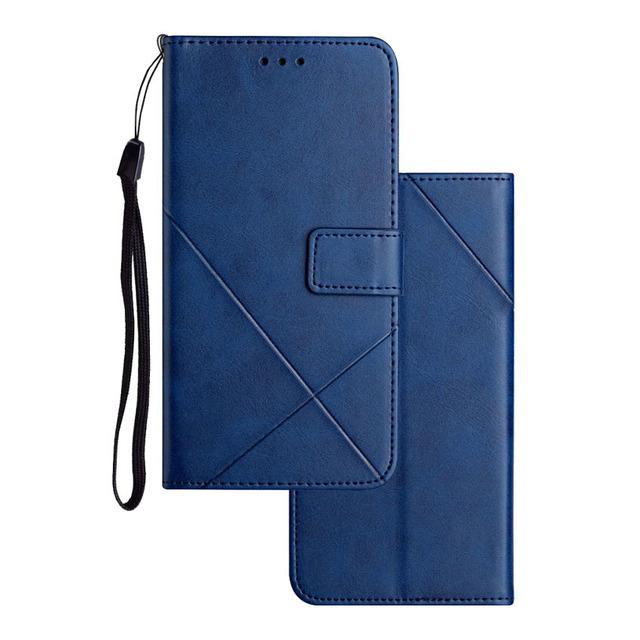 

Кожаный чехол-книжка-бумажник для Samsung Galaxy A12 A13 A22 A23 A32 A33 A52 A52s A53 A72 A73 5g A51 A71 A31 A21s, чехол для телефонной книги Case & Strap синий