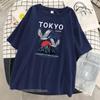 Tokyo Crane Japan Harajuku Print Unisexs Tshirt Hip Hop Loose Tshirts Crewneck Tshirt 100 Cotton Oversize Clothing Unisex