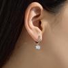 European Style S925 Sterling Silver Women's Necklace & Earrings Set with Simple 2-Carat Pendant and 1.5-Carat Silver Earrings