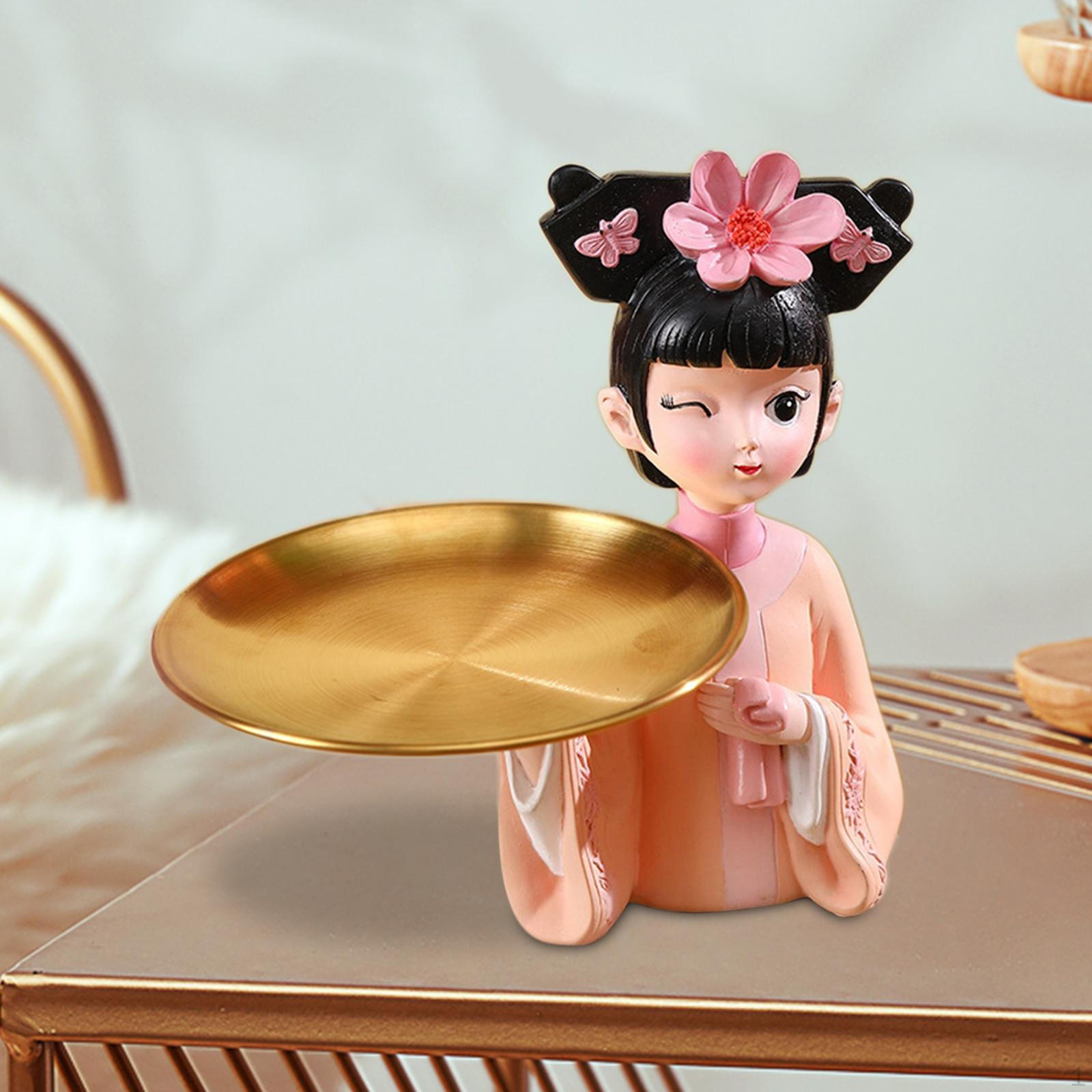 

girl Figurine Decorative Jewelry Statue Ornament for Table Decoration Trinket Storage Office Home