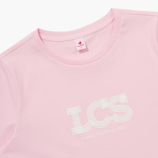 LECOQ Women'S Regular Fit Lace Graphic Short Sleeve T-Shirt - Pink (Qq122Ors21)